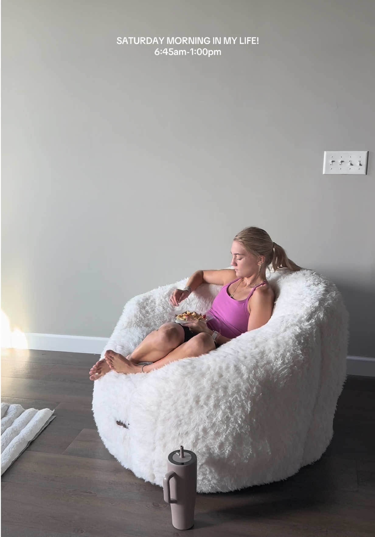 TikTok post by @peyton.koch for TJ Maxx. Caption reads: Saturday mornings >>> 😇🌟☕️ have an amazing....