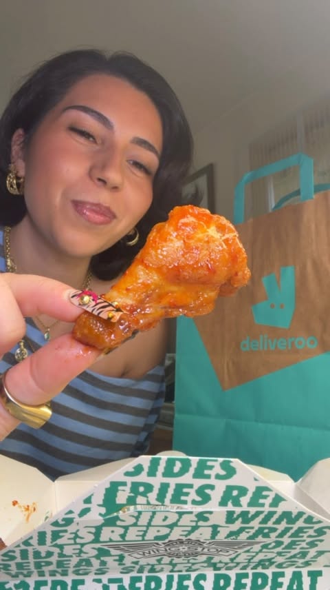 Instagram post by @eatswithalia for Wingstop. Caption reads: ad Trying TWO new flavours at @wingstopuk....