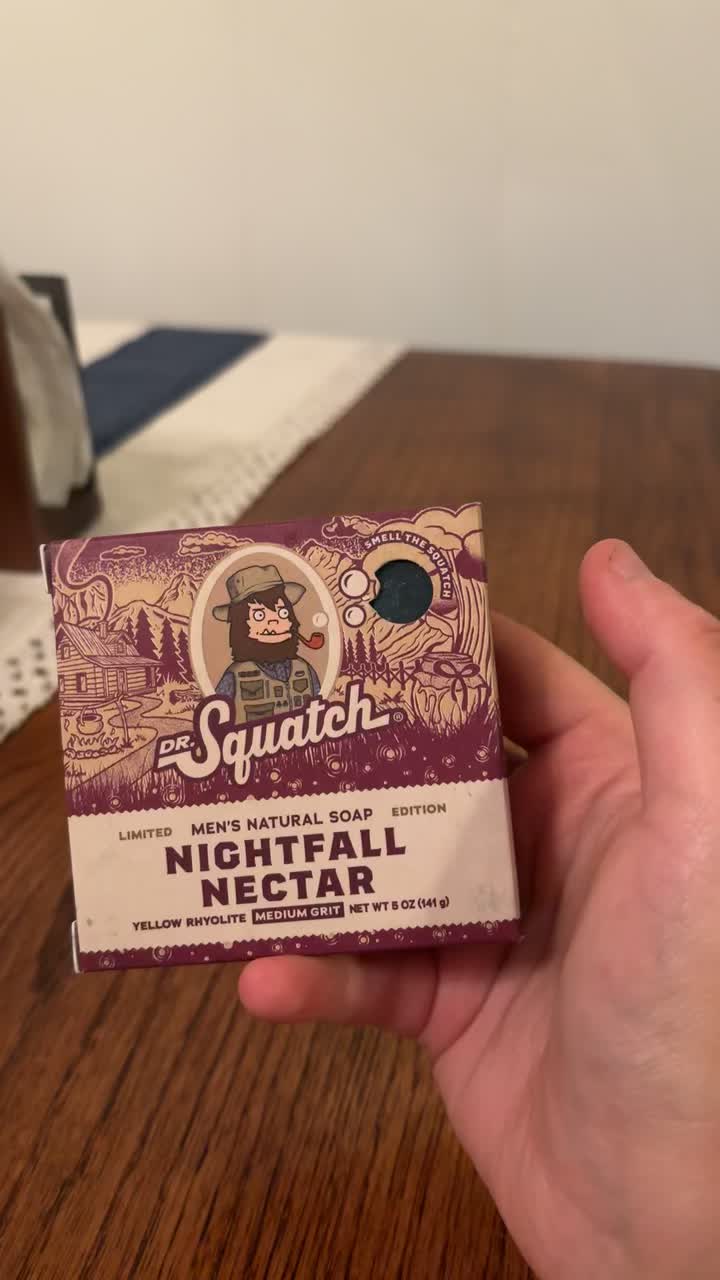 TikTok post by @krissy_helen for Dr. Squatch. Caption reads: #drsquatch #drsquatchsoap #soap [...].