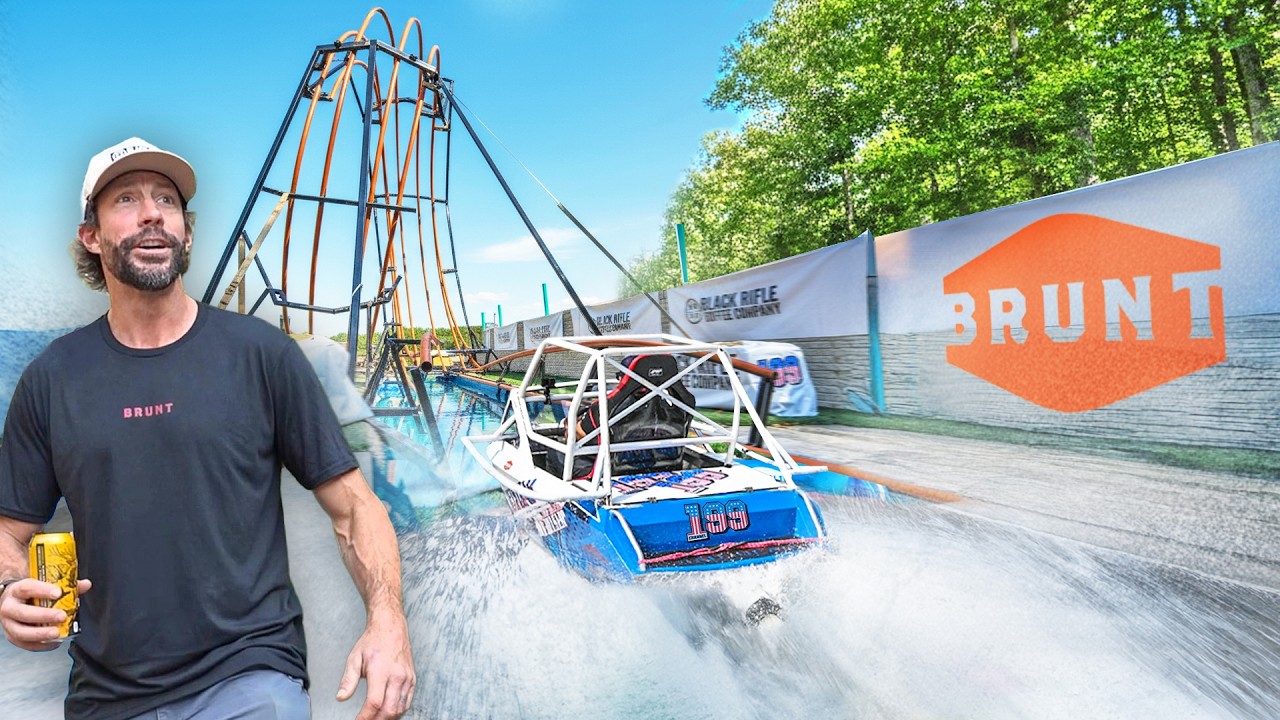 YouTube post by @channel199official for Black Rifle Coffee. Caption reads: We built the World's first boat loop in our....