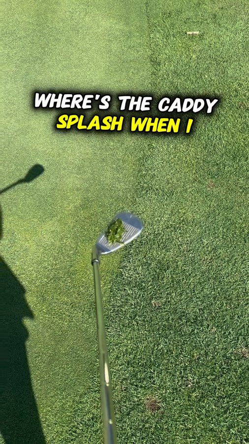 Instagram post by @handycapped_golf for Caddy Splash. Caption reads: Don’t get caught without a @caddysplash....