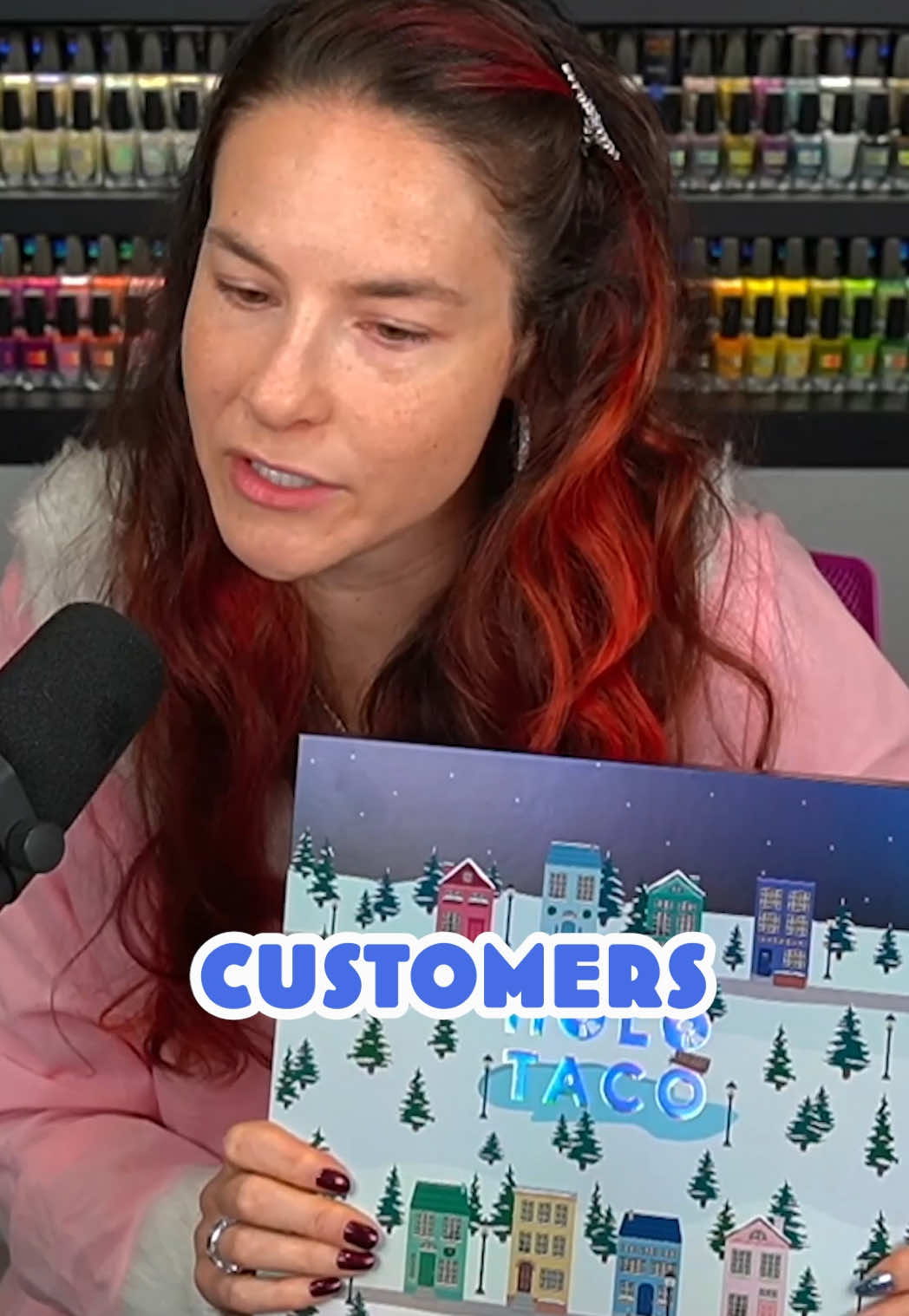 TikTok post by @simplynailogical for Holo Taco. Caption reads: We sold out of our risky business move 😅 @Holo....