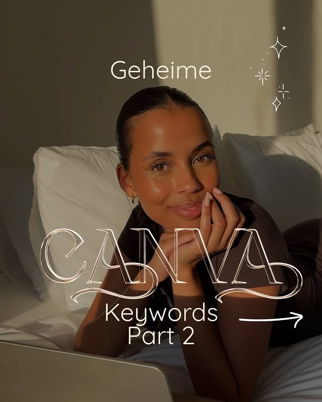 Instagram post by an influencer for Canva Deutschland. Caption reads: [...] #canvakeywords #canvadeutschland....