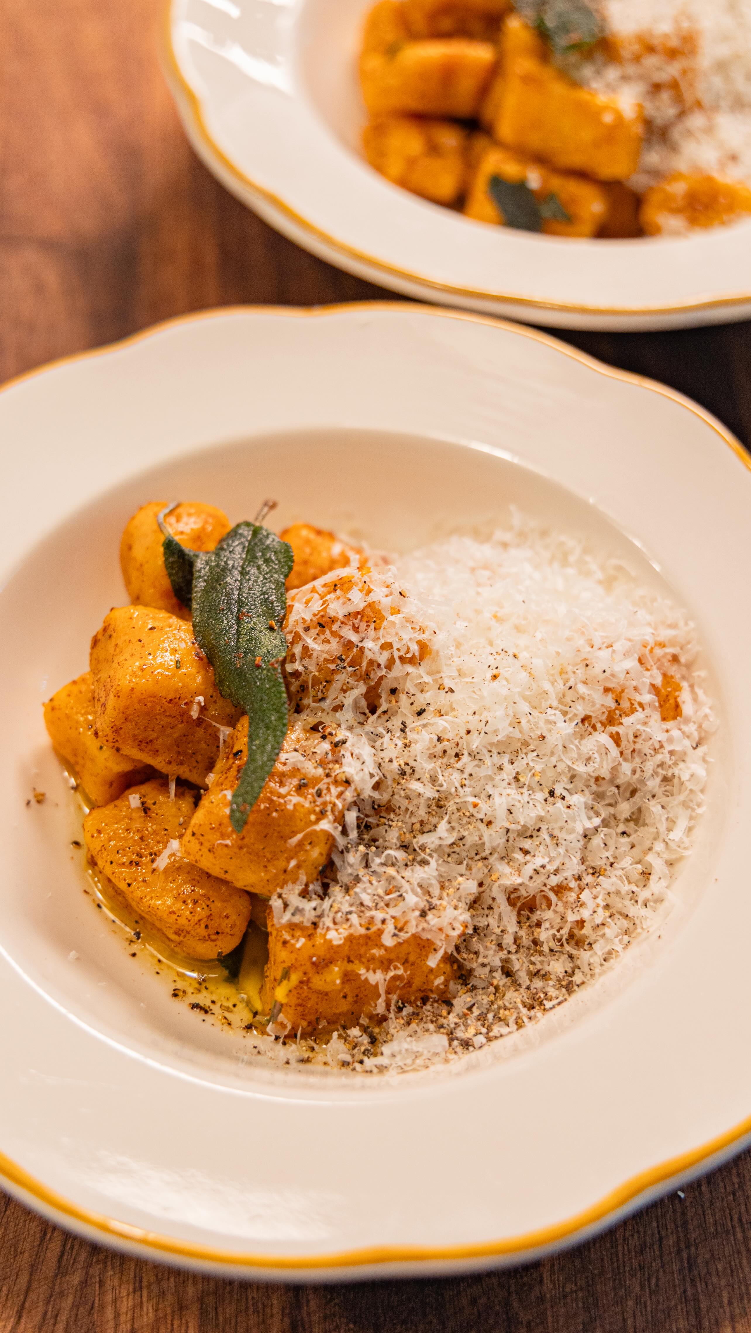 Instagram post by @bengingi for Organic Valley. Caption reads: Spiced butternut squash gnocchi with brown butter....