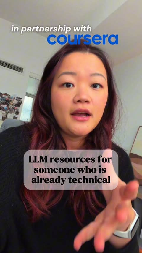 Instagram post by @maggieindata for Coursera. Caption reads: #CourseraPartner Traditional ML skills aren’t....
