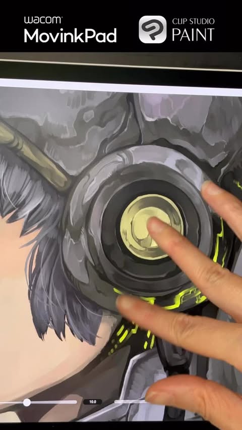 Instagram post by @mangalivepaint for Wacom. Caption reads: [...] take advantage of the screen size of the....