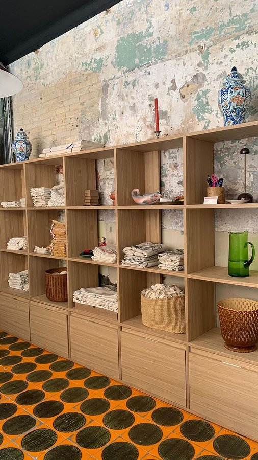 Instagram post by @sarahespeute for Tylko. Caption reads: Our new custom-made furniture unit by @tylko for....