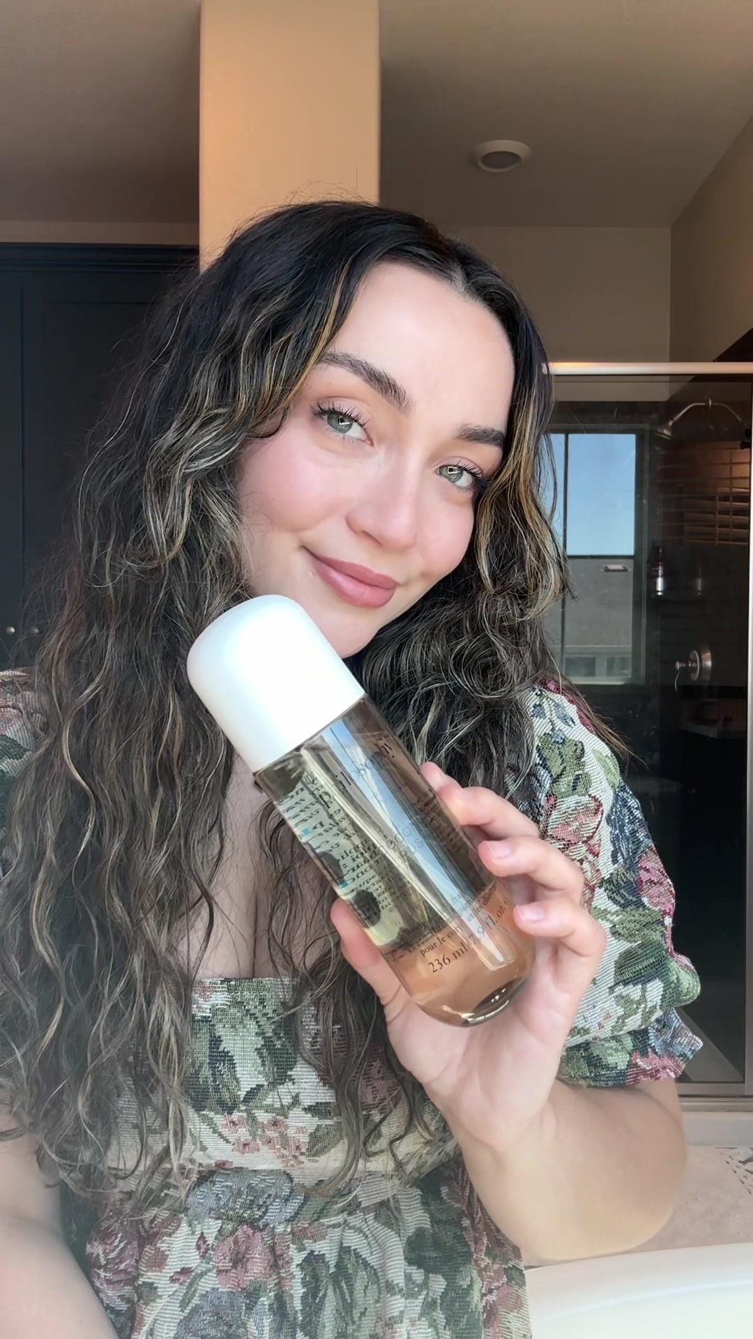 TikTok post by @jazzyyxo_ for philosophy. Caption reads: 🥥🍊🤍 @philosophy #lovephilosophy #bodymist [...].