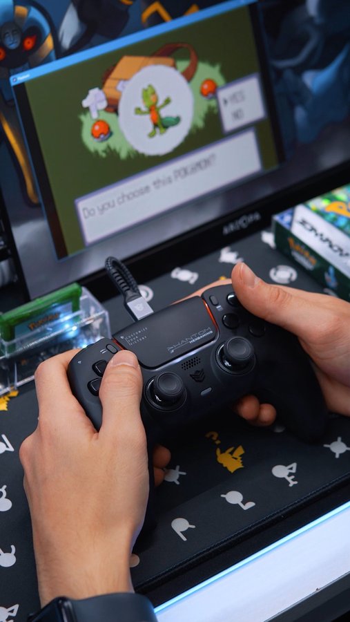 Instagram post by @wasabi_doughnut for HexGaming. Caption reads: Gaming Setup addition - Phantom Controller by....