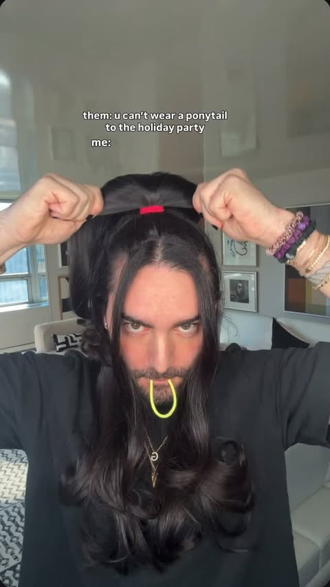 Instagram post by @mattloveshair for Living Proof. Caption reads: if u can’t see the hair tie, it’s a fancy....