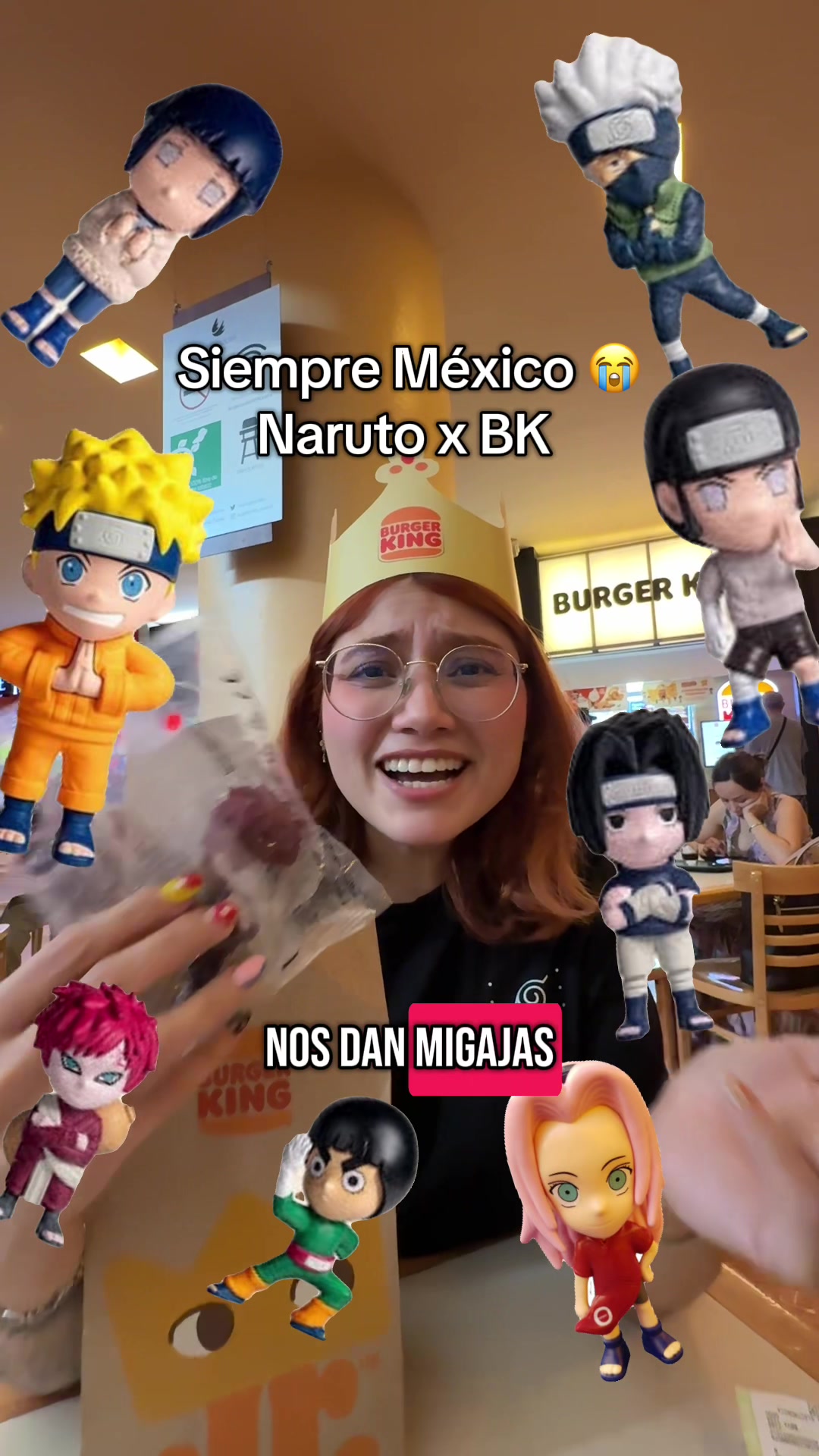 TikTok post by @majoween_ for BURGER KING. Caption reads: Que pasó @Burger King México 😭? Habrá oportunidad....