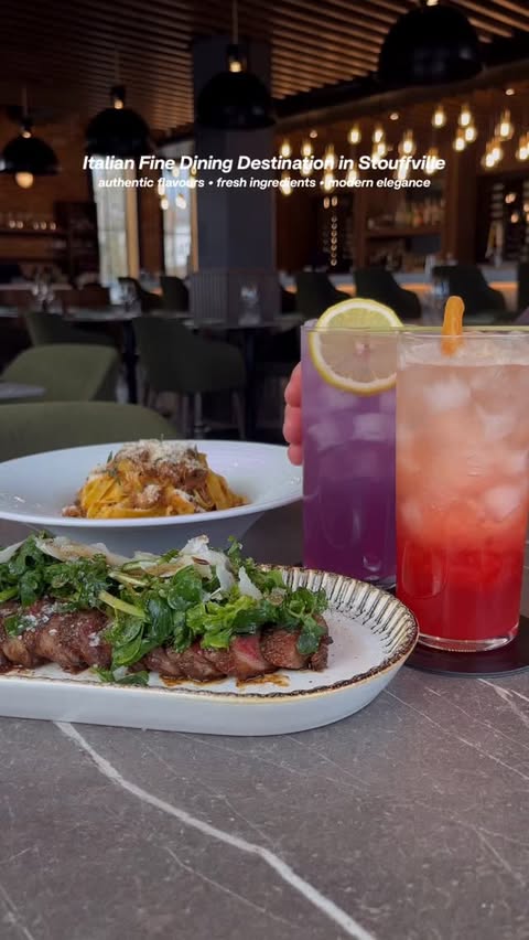 Instagram post by @thismamadontcook for Destination Ontario. Caption reads: ITALIAN FINE DINING STOUFFVILLE

Hidden in....