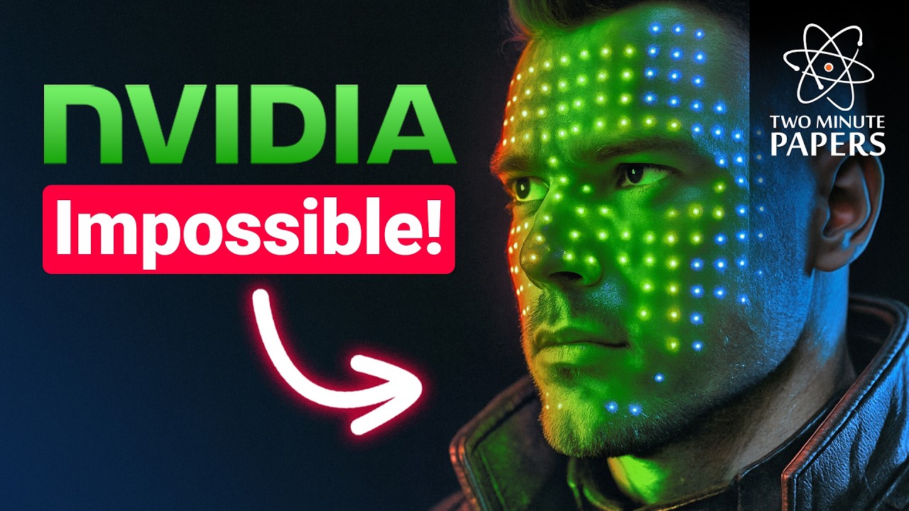 YouTube post by @TwoMinutePapers for NVIDIA. Caption reads: NVIDIA’s New AI: Impossible Ray Tracing!.
