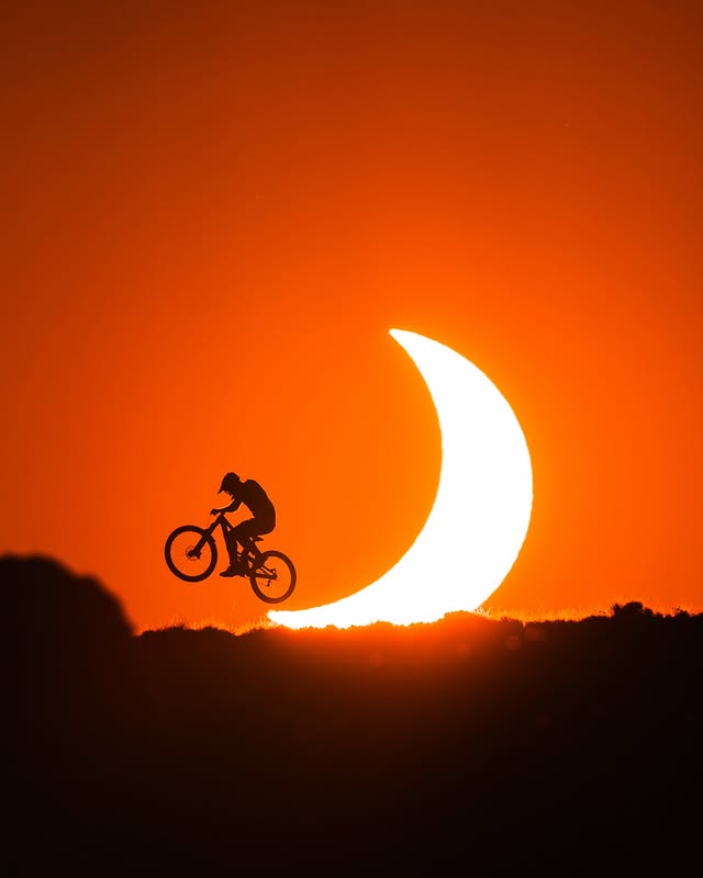 Instagram post by @m.visuals for Adobe Photoshop Lightroom. Caption reads: Solar Eclipse Editing Breakdown 🎨 This was the....