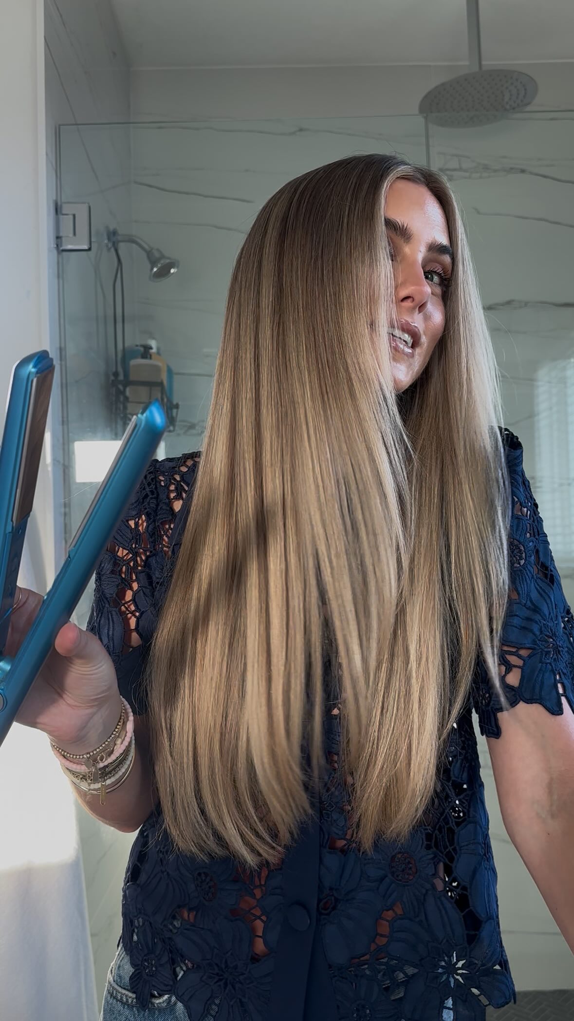 Instagram post by @sloanevosen for BaBylissPRO. Caption reads: #ad would do anything to get back to my hair pre....