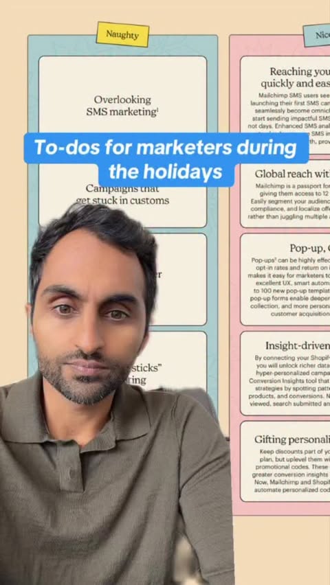 Instagram post by an influencer for Intuit Mailchimp. Caption reads: #MailchimpPartner Q4 is the busiest season for....