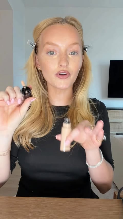 Instagram post by @hannahlizzy_ for Armani beauty. Caption reads: [...] product to keep my skin glowy & even....