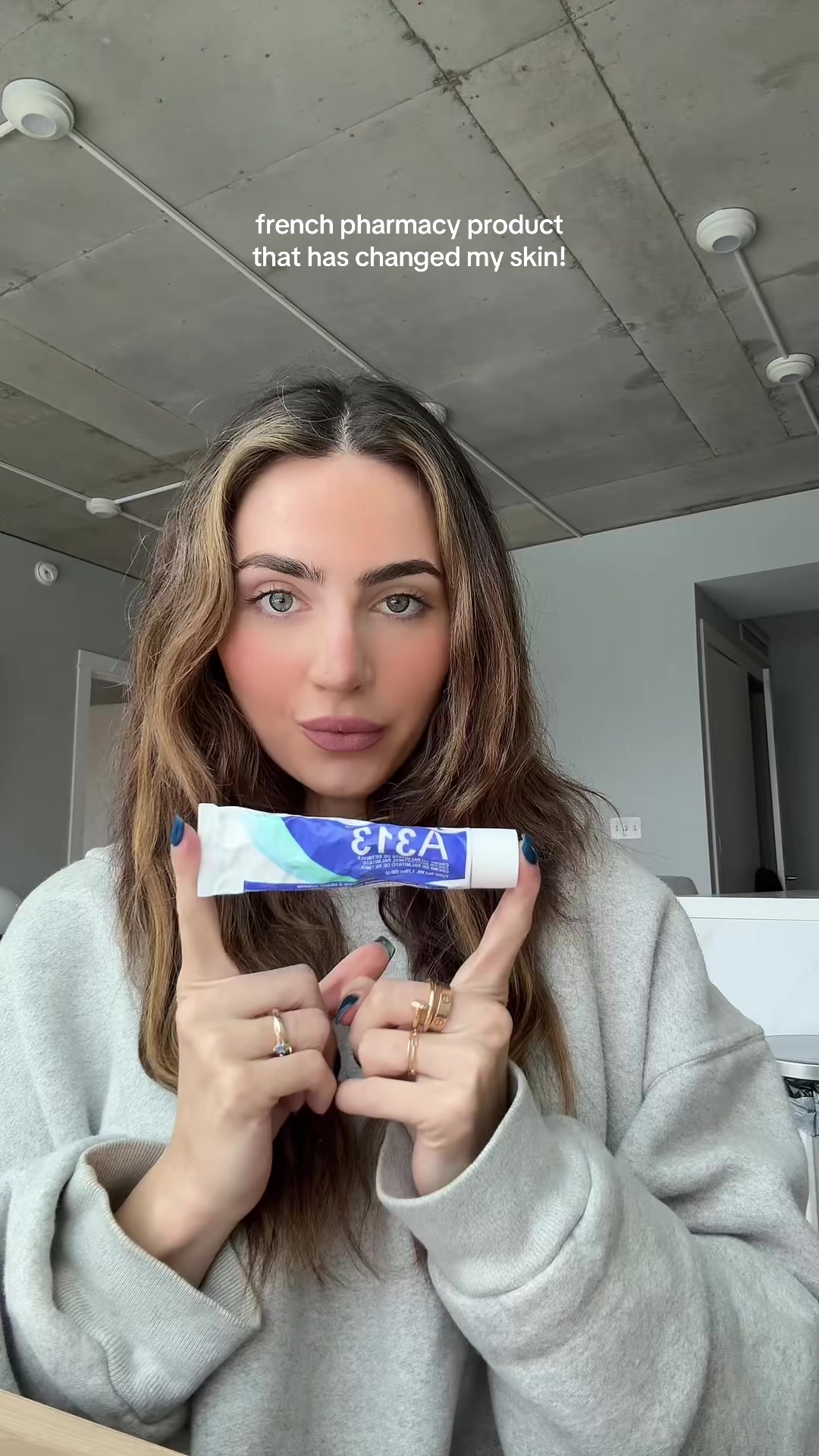 TikTok post by @alexagantz for FrenchPharmacy. Caption reads: [...] rest of my life this would be it....