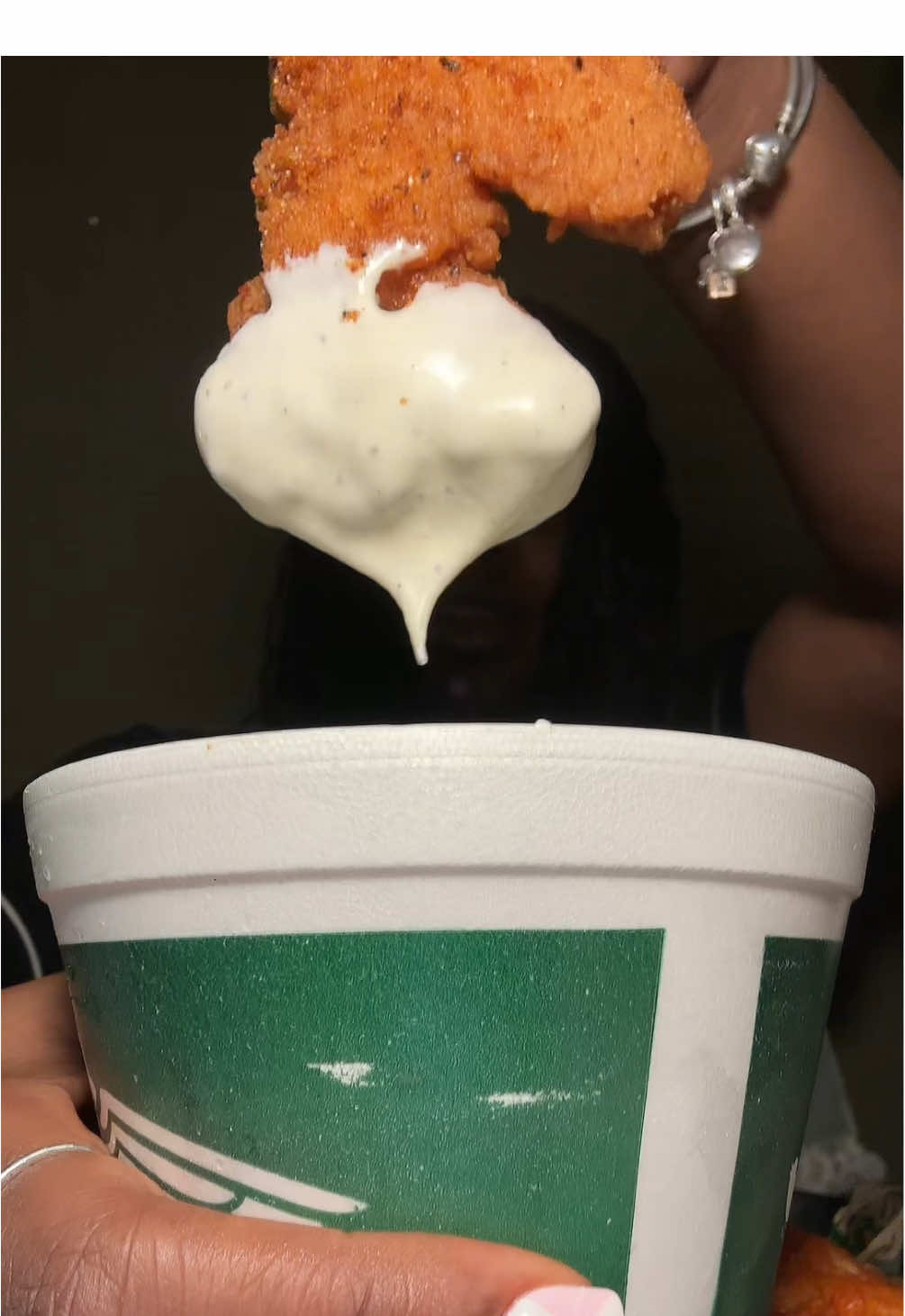 TikTok post by @mimukbangs for Wingstop. Caption reads: Wingstop Mukbang ✨ @Wingstop #WingstopSponserMe....