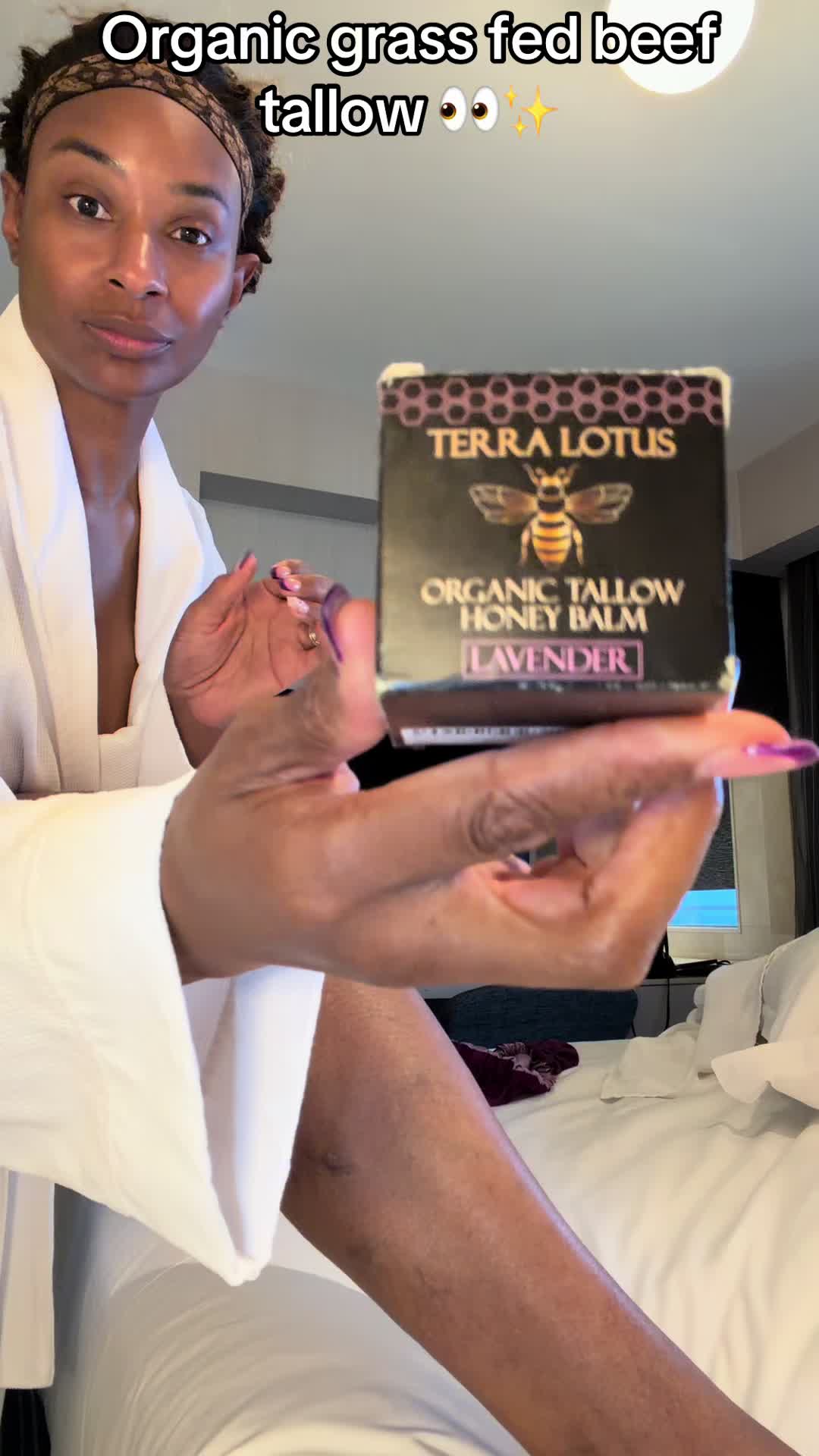 TikTok post by @sonyaward59 for Terra Lotus. Caption reads: [...] expect to love? Beef tallow. 🐄✨ Terra Lotus....