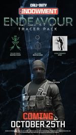 Instagram post by @callofdutyendowment for Thrudark. Caption reads: [...] on October 25th in partnership with....