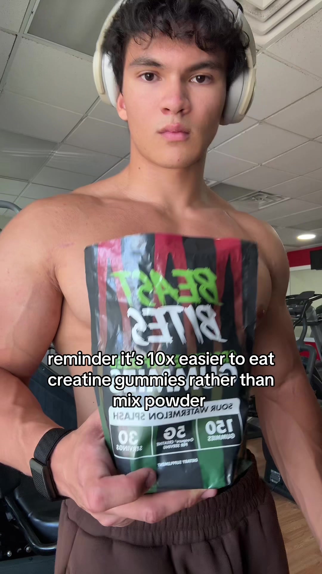 TikTok post by @bricesmithhh for Beast Bites. Caption reads: Crazy sale right now #creatinegummies #creatine....