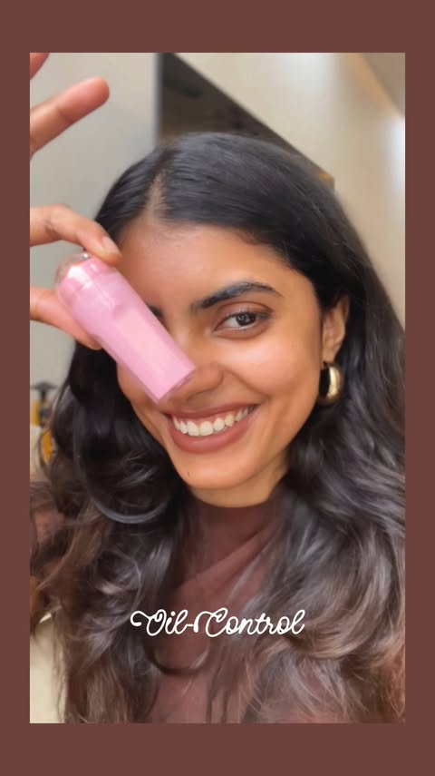 Instagram post by @sneharamanan for Milagro Beauty. Caption reads: Oil control on the go—without ruining your makeup.....