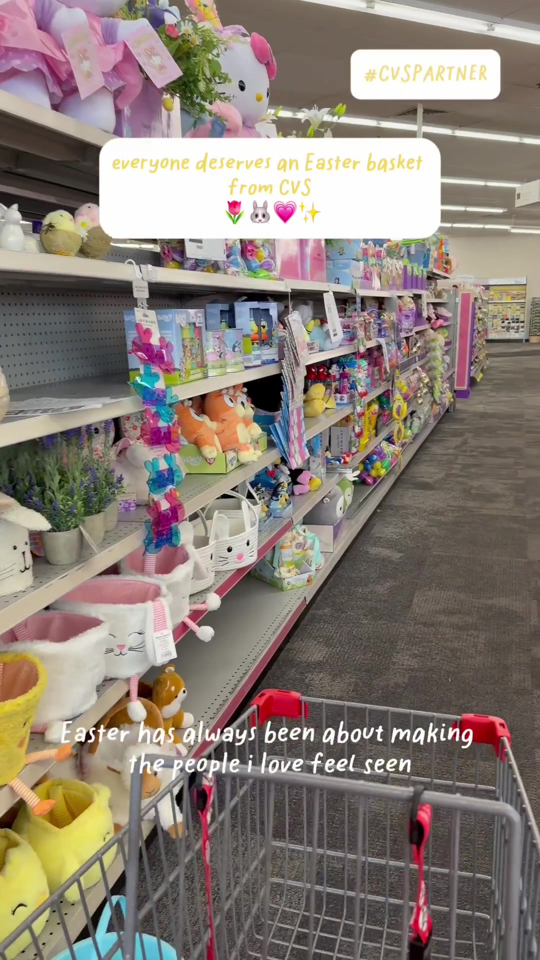 TikTok post by @lilyfresaa for CVS. Caption reads: #CVSPartner 🐣🌷 Everyone deserves an Easter [...].