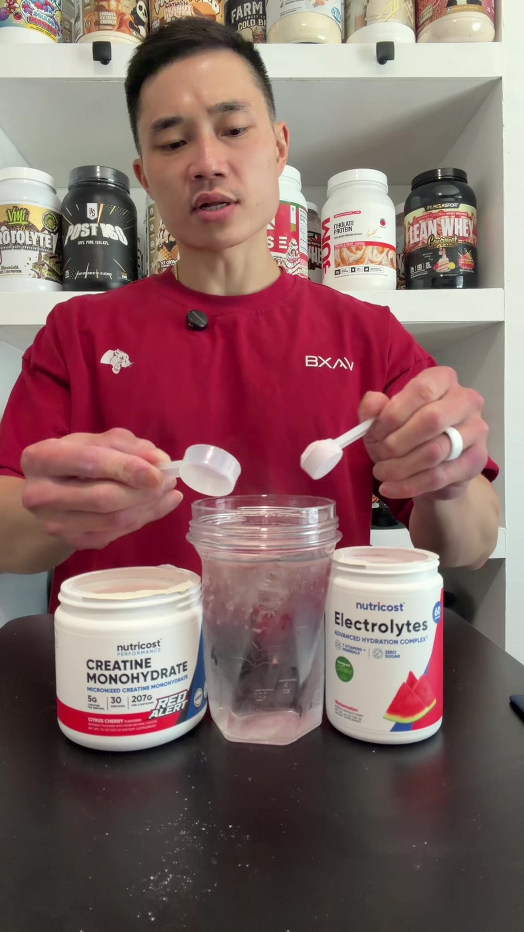 TikTok post by @j_jungy for Nutricost. Caption reads: Nutricost electrolytes & Creatine bundle [...].