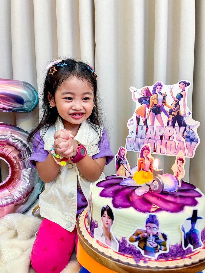 Instagram post by @mrsangel_sky for Red Ribbon Bakeshop. Caption reads: [...] Birthday Cake with her favorite....