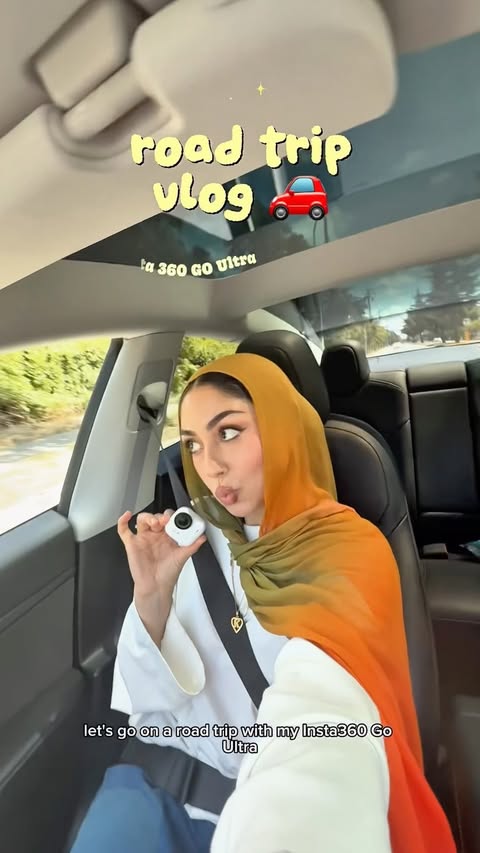 Instagram post by @saharayar for Insta360. Caption reads: [...] excited I could bring you along with....