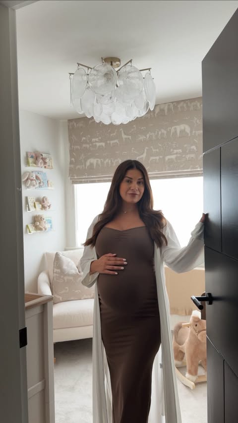 Instagram post by @fashionbymnp for Mamas & Papas. Caption reads: ready to pop, but had to show you my dream nursery....
