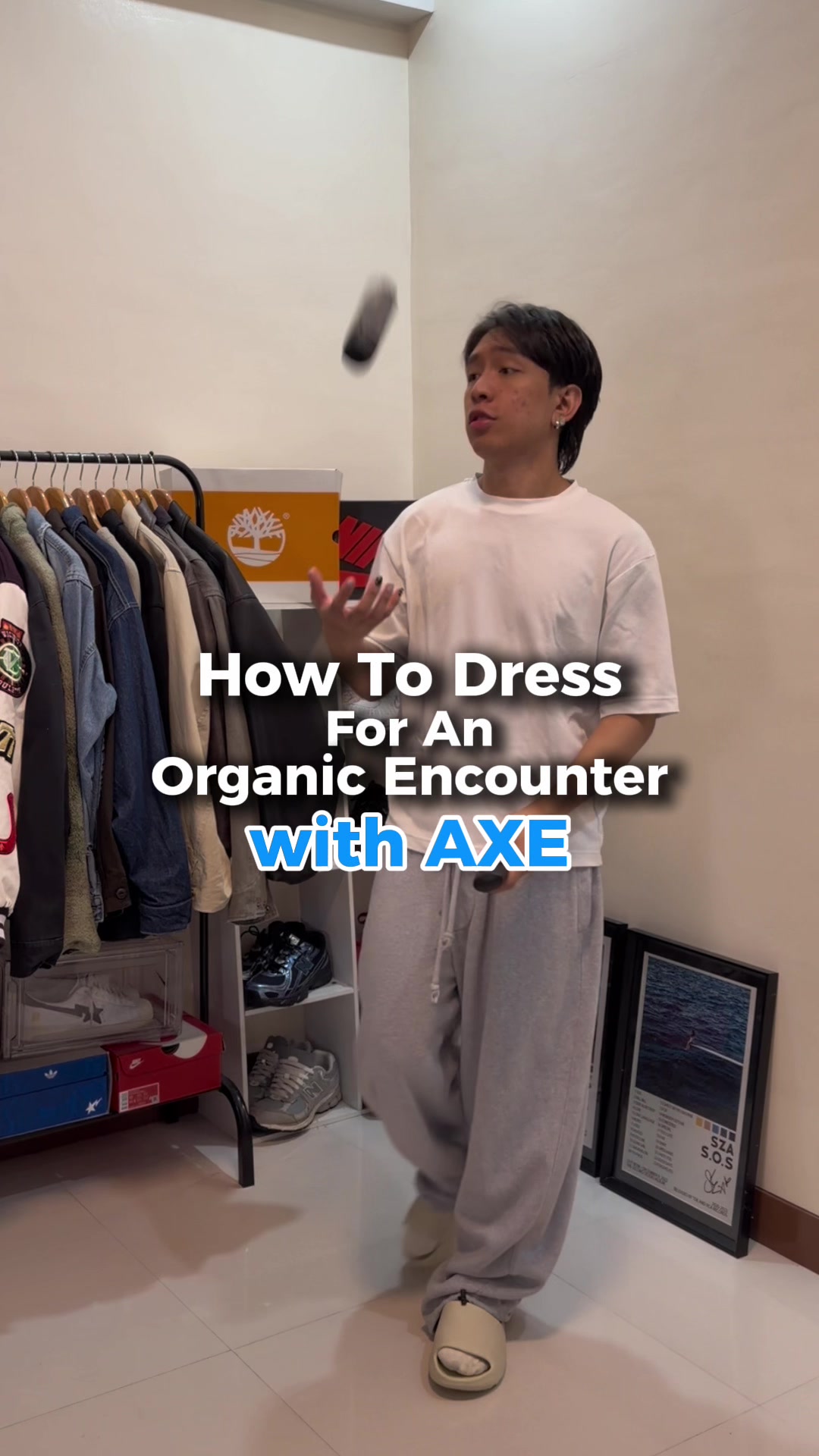 TikTok post by @imrobinjay for AXE. Caption reads: Locked in with Axe for every encounter. Tap my....