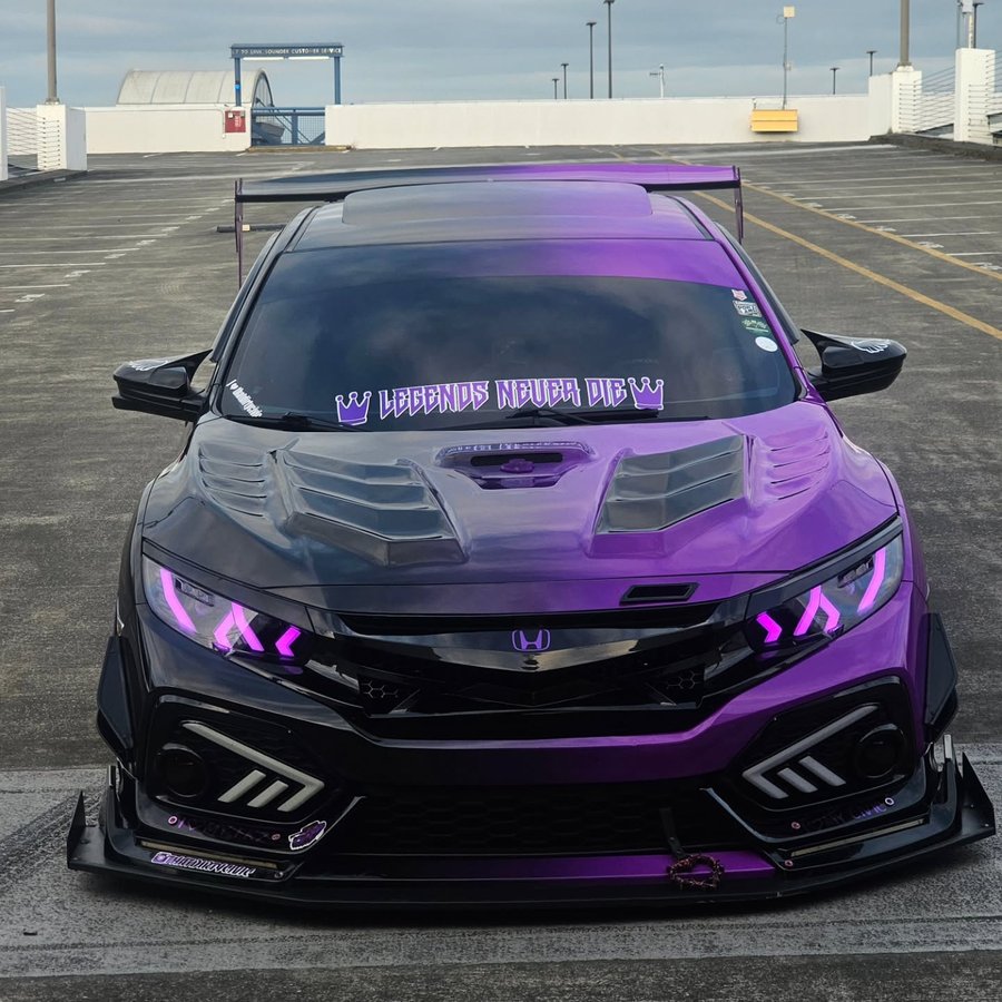 Instagram post by @thatdirtycivic for RAXTiFY. Caption reads: 💜💜💜 

Wrap made by @raxtify_official
Wrapped by....