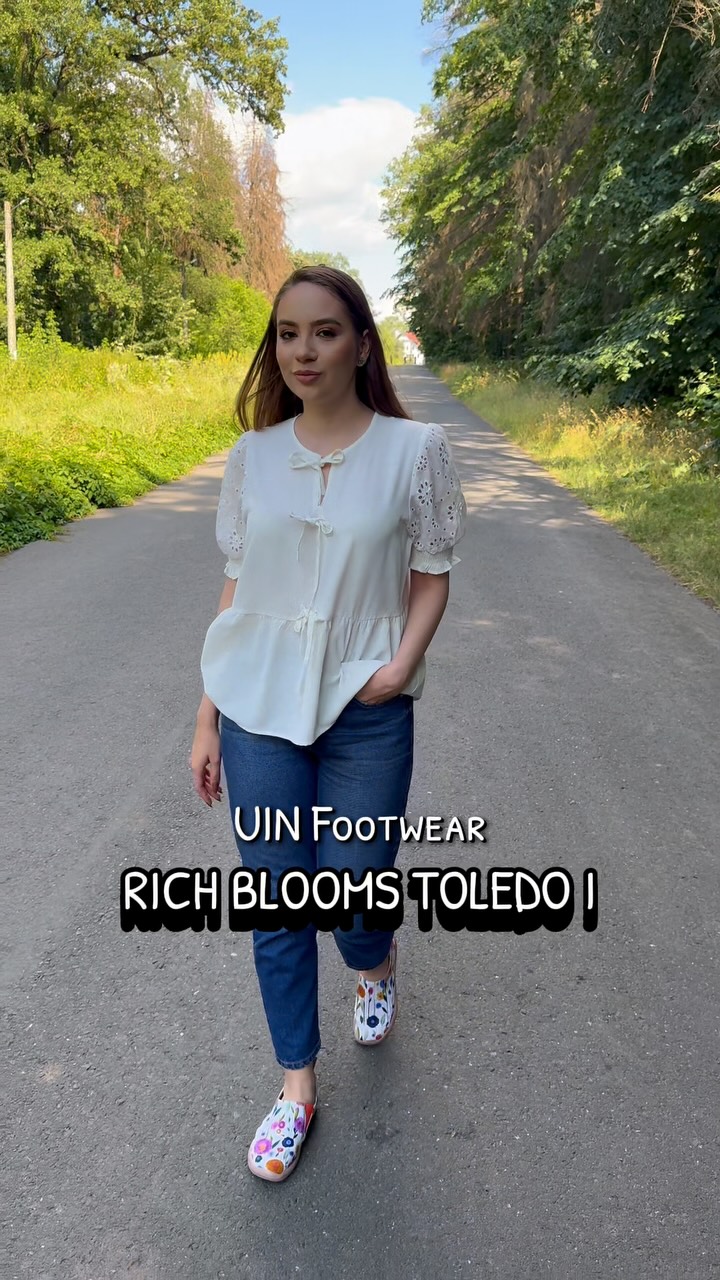 Instagram post by @denisajo.official for UIN Footwear. Caption reads: ✨ Stepping into the day with style and comfort....