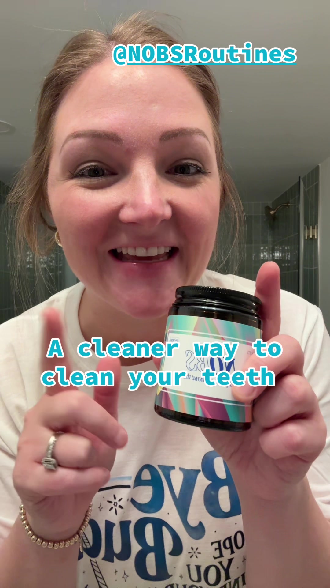 TikTok post by @babblingbrookej for No BS Toothpaste. Caption reads: [...] dioxide Carrageenan @betterbiom....