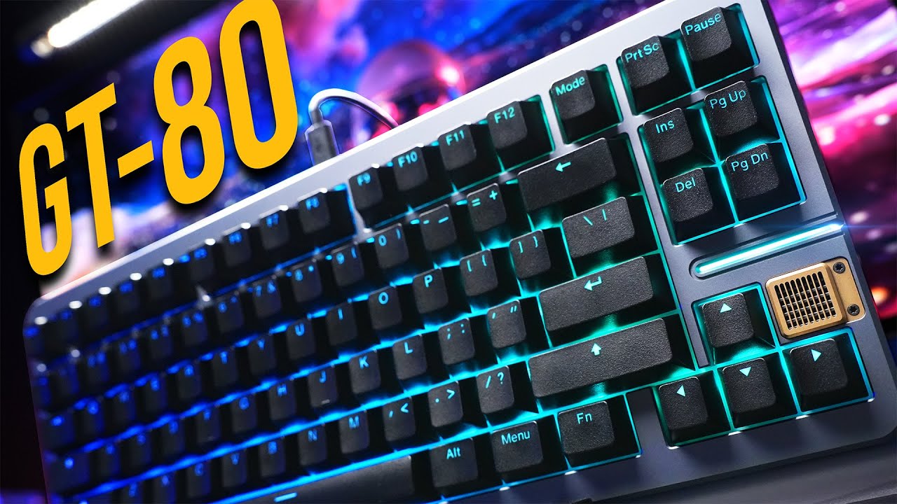 YouTube post by @badseedtech for KBDfans. Caption reads: [...] First Wooting 80HE Aftermarket Case -....