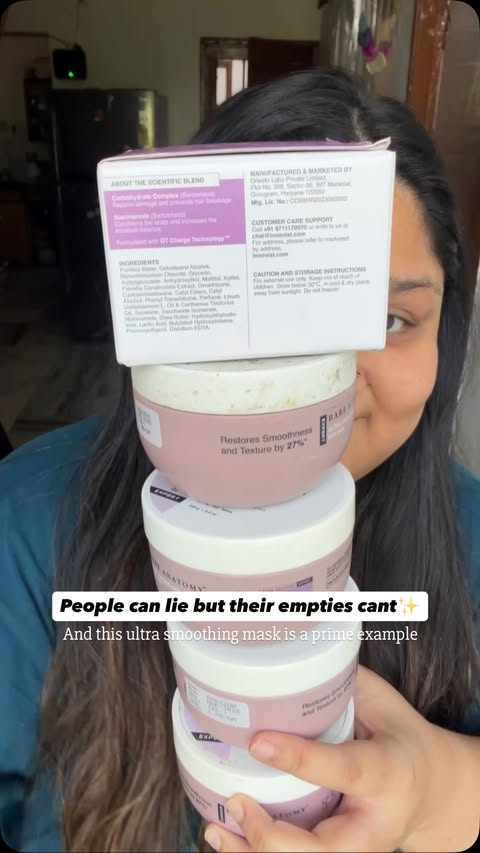 Instagram post by @chubby_nobody for Bare Anatomy. Caption reads: Most luscious hair mask, instantly makes my hair....