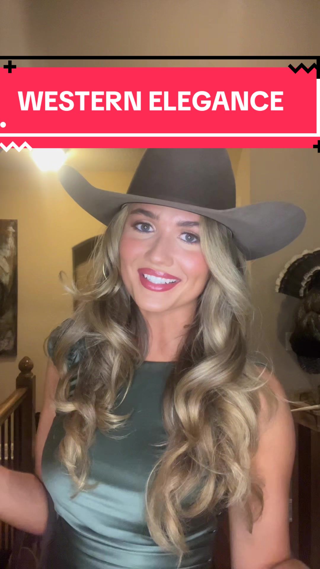 TikTok post by @themaggiewilliams for Tecovas. Caption reads: [...] boogie 💃🏼💃🏼💃🏼 @Diamond G Hat Co....