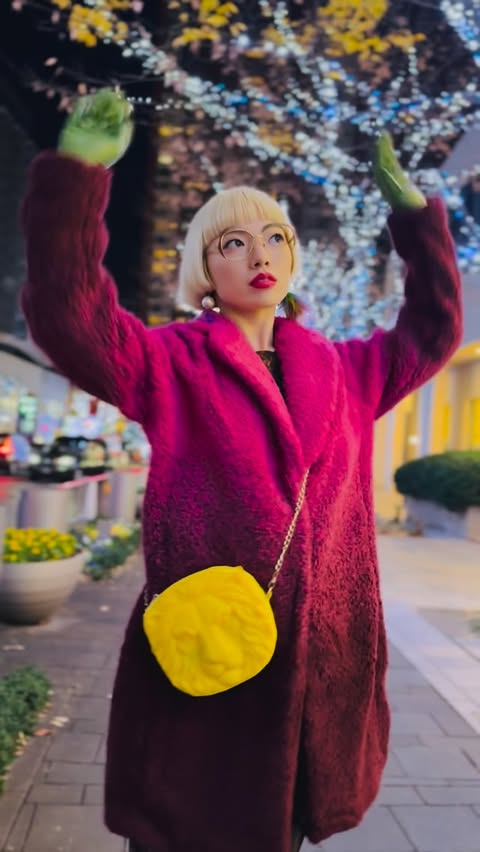 Instagram post by @aoiyamada0624 for Desigual. Caption reads: 🫟Warm Winter with @desigual....