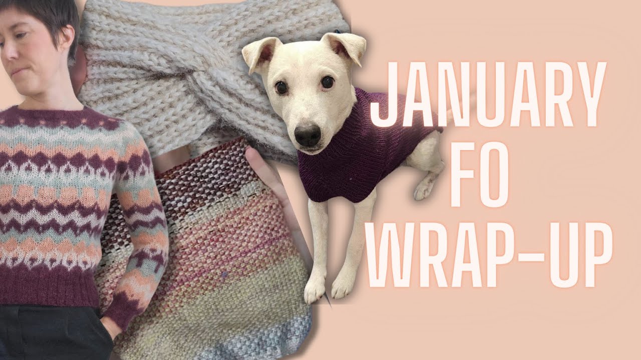 YouTube post by @cloknits for Darn Good Yarn. Caption reads: How much yarn did I use up in January? (Monthly....