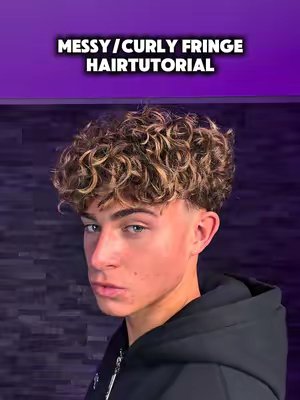 TikTok post by @leon_stazaev for Bali Curls. Caption reads: [...] curly fringe hairtutorial 🧑🏼‍🦱 @Bali....