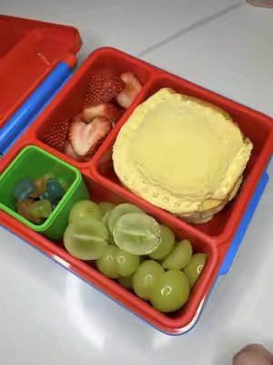 TikTok post by @josephineehuang for OmieLife. Caption reads: [...] #lunchbox #schoollunch @OmieLife @Chester....