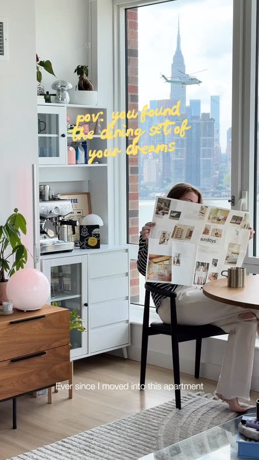 Instagram post by @itgirlhope for Sundays. Caption reads: [...] Table and Count On Me chairs from....