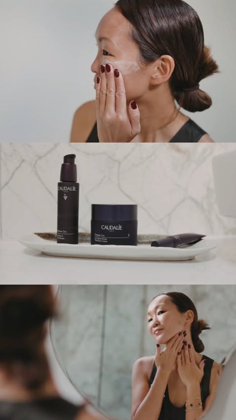 Instagram post by @marikokuo for Caudalie. Caption reads: [...] that works just as hard. I adore @caudalie....