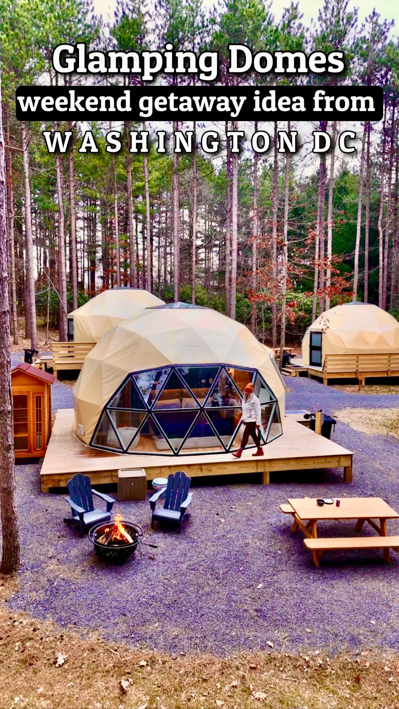 Instagram post by @rvahikergirl for Creators. Caption reads: location info HERE⬇️

Relaxing GLAMPING getaway!....