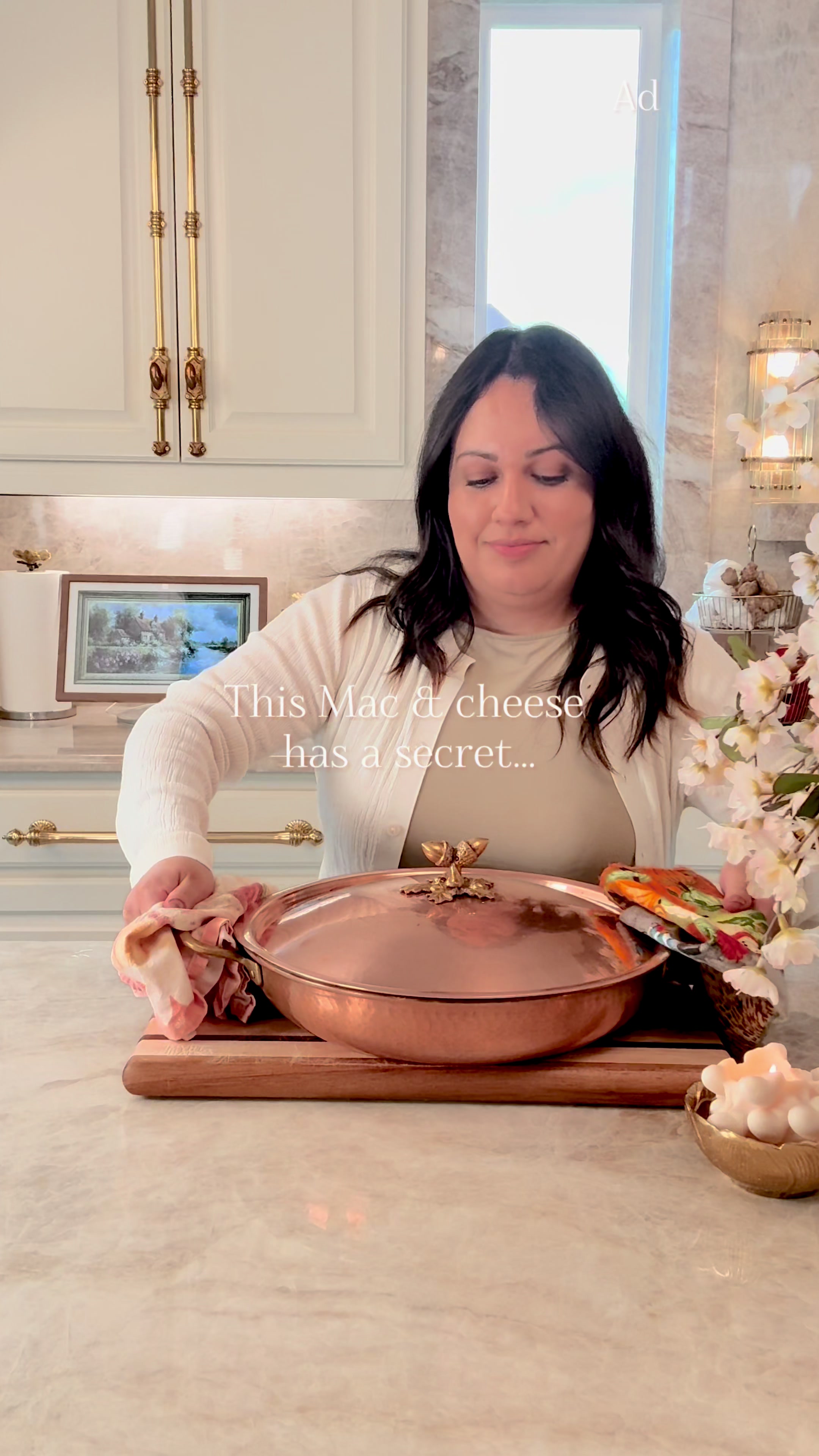 TikTok post by @myblissfulhome for Philadelphia. Caption reads: #ad The secret to our creamiest, dreamiest mac &....