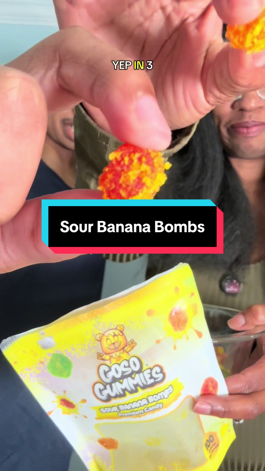 TikTok post by @the.quiet.hustler5 for Goso Gummies. Caption reads: [...] #sourcandy #snacktok #tiktokshop @Goso....