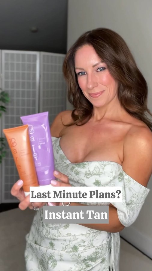 Instagram post by @5ft_fashion_fairy for Bare by Vogue. Caption reads: [...] tan and liquid body illuminator from....