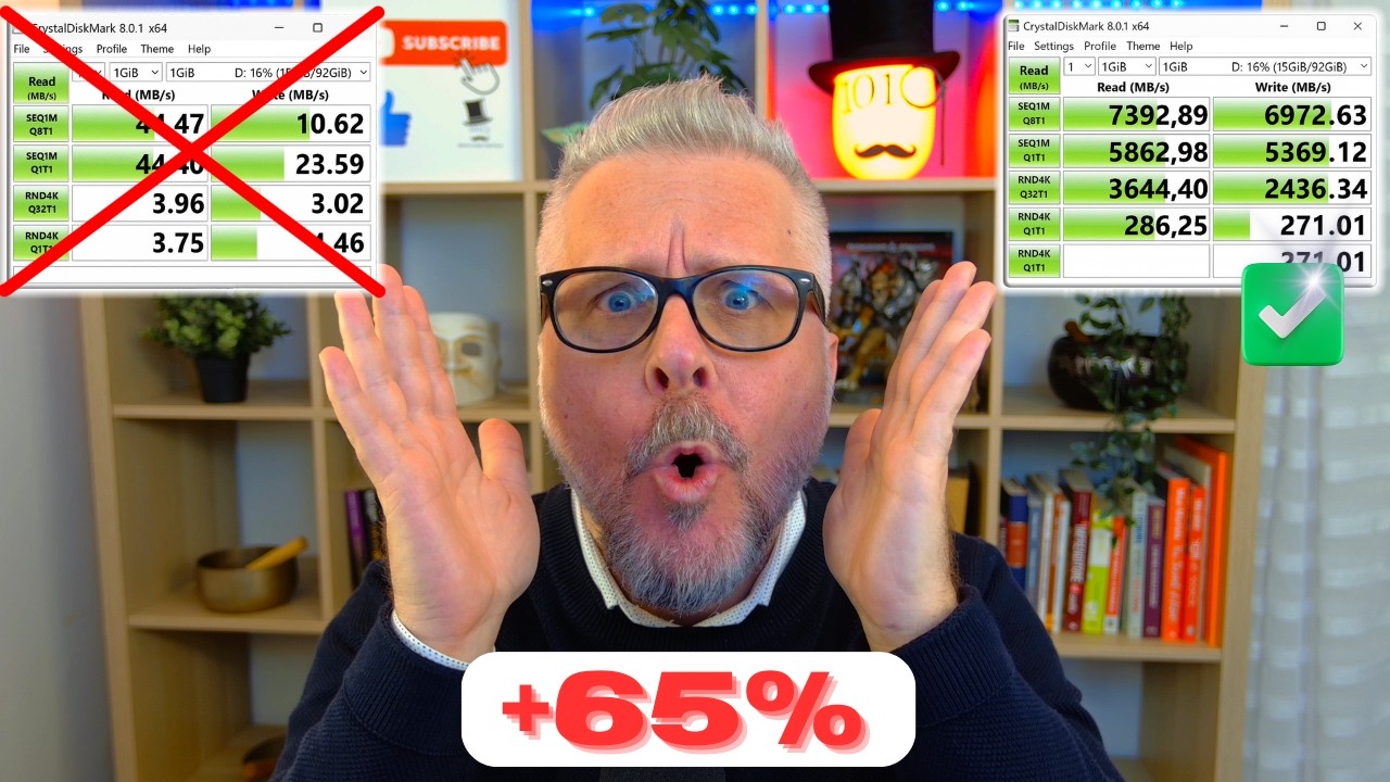 YouTube post by @gentiluomodigitale for NordPass. Caption reads: Slow SSD? The NVMe driver that changes everything..